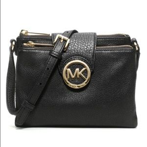 Black Michael Kors Large Fulton Crossbody Bag